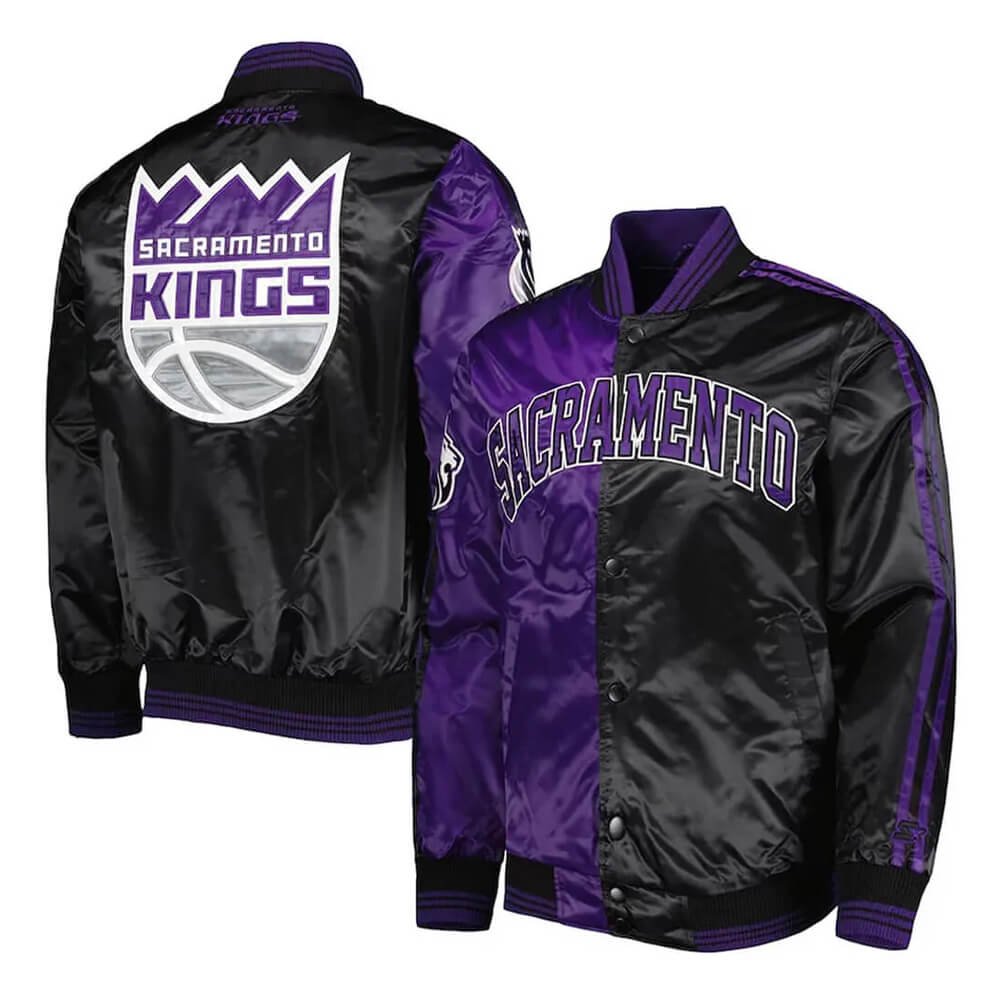 Sacramento Kings Purple & Black Fast Break Satin Jacket
