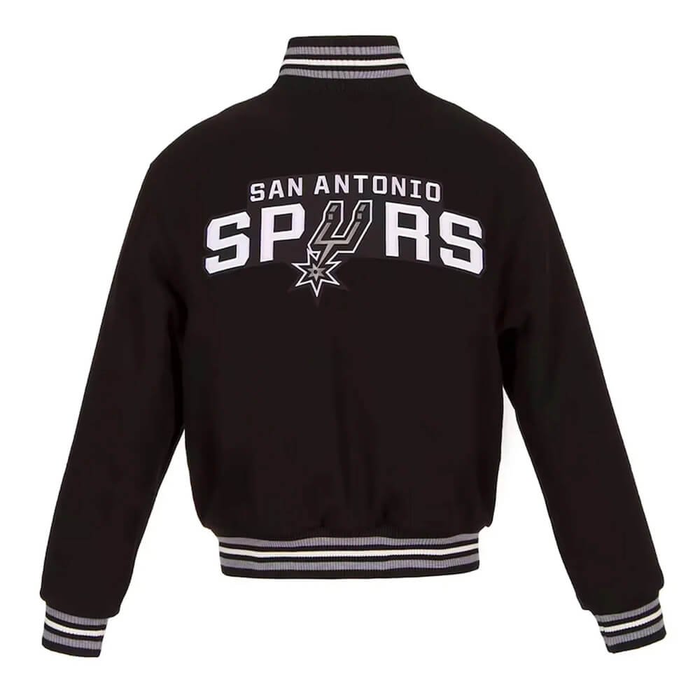 San Antonio Spurs Varsity Black Wool Jacket