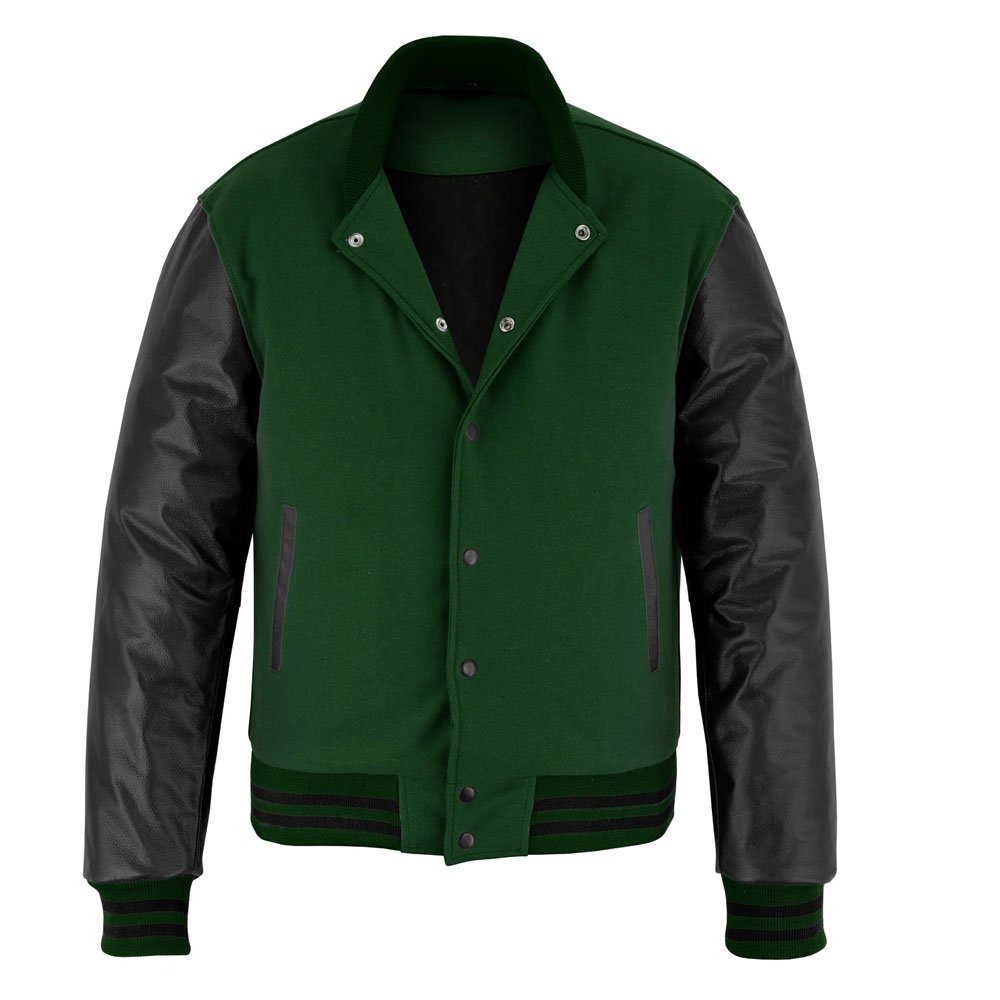 Kelly Green Black Varsity Jacket