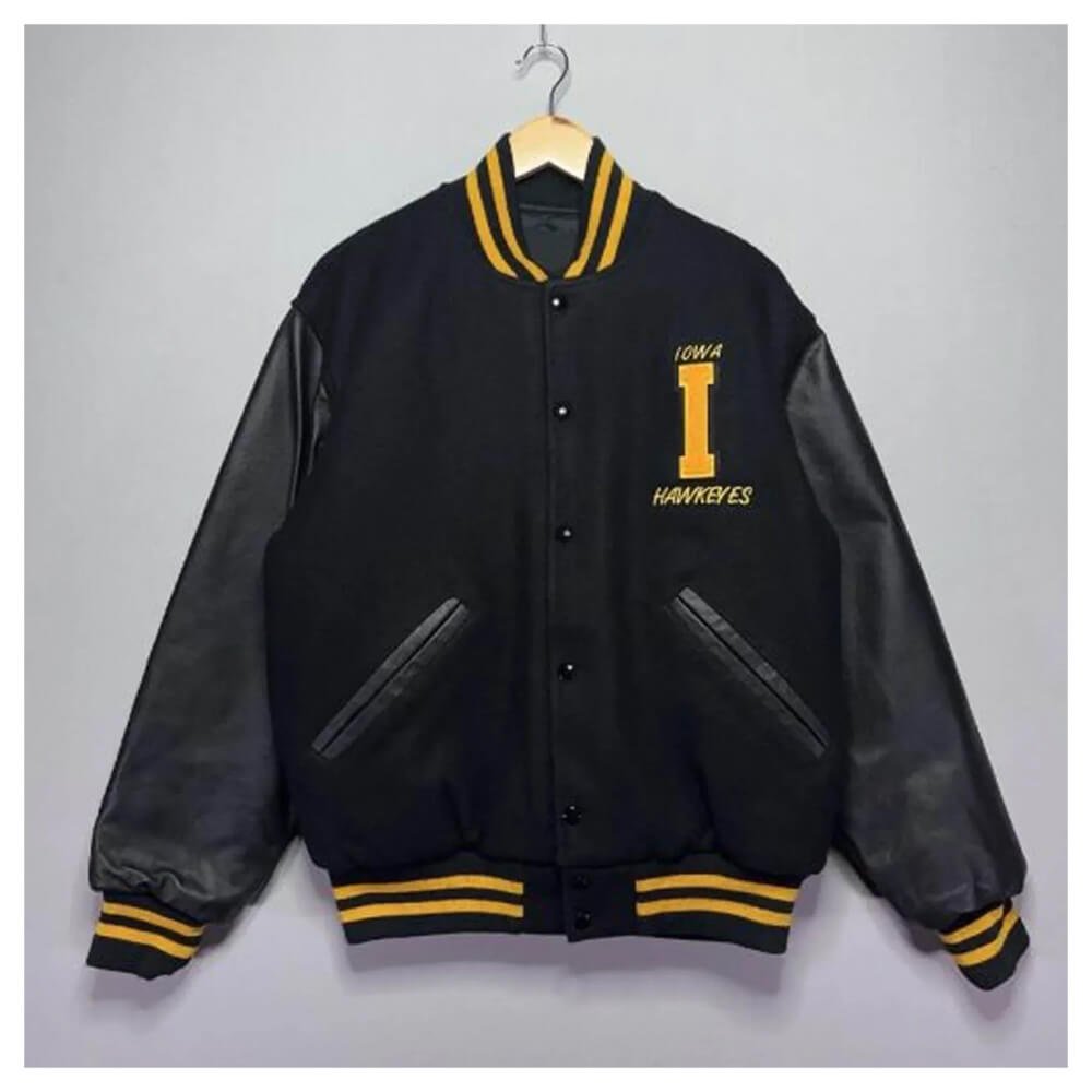 Iowa Hawkeyes Black Varsity Jacket