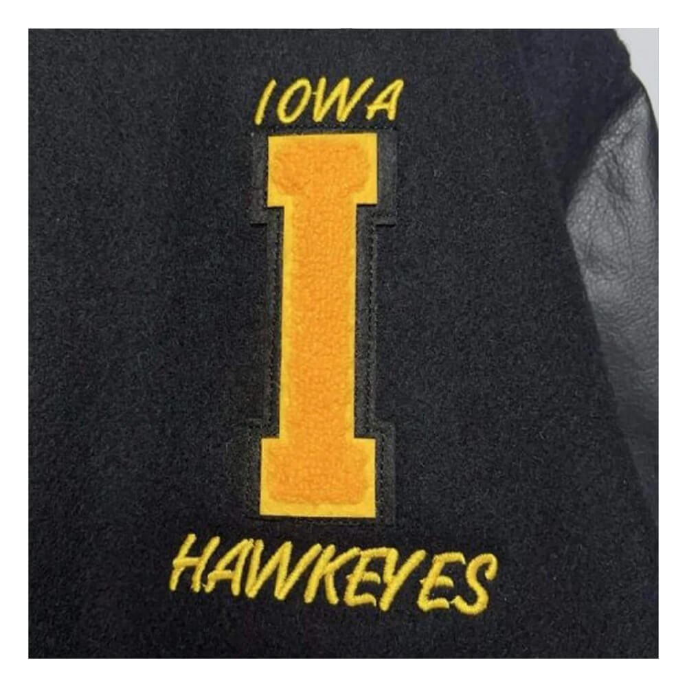 Iowa Hawkeyes Black Varsity Jacket