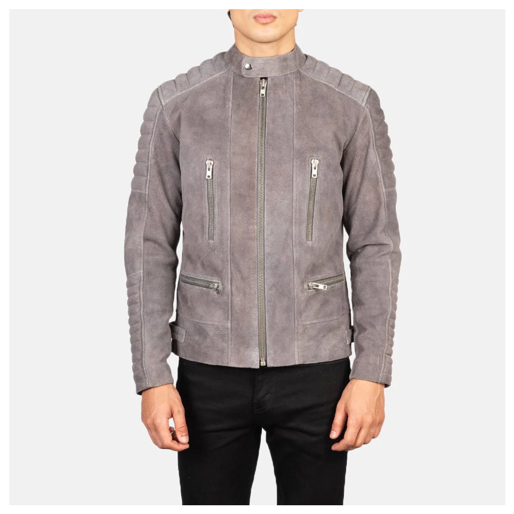 Damian Grey Suede Biker Jacket