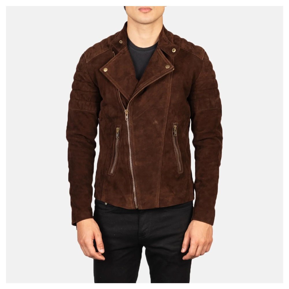 Faisor Mocha Suede Biker Jacket