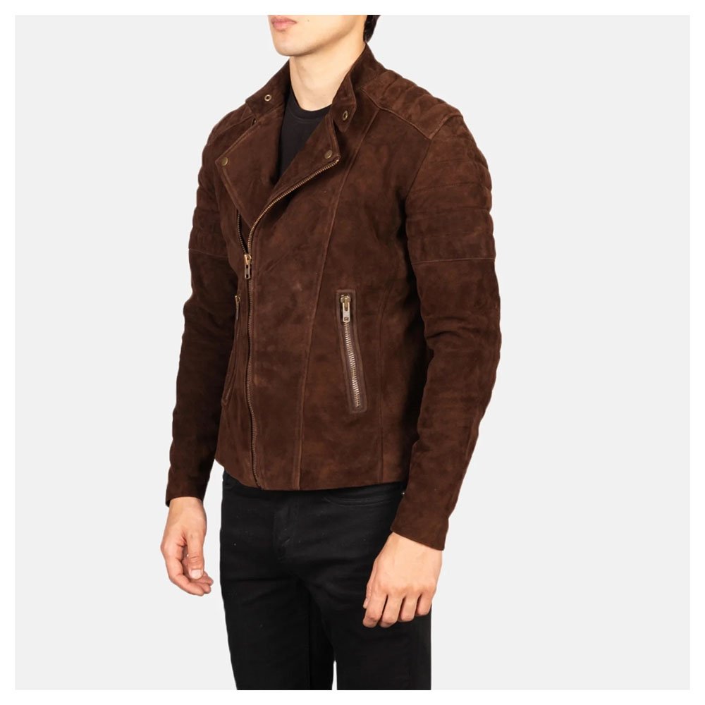 Faisor Mocha Suede Biker Jacket