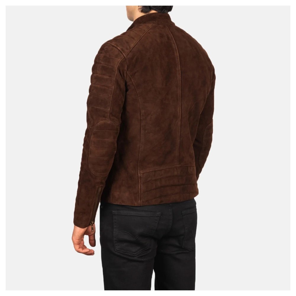 Faisor Mocha Suede Biker Jacket - Image 3