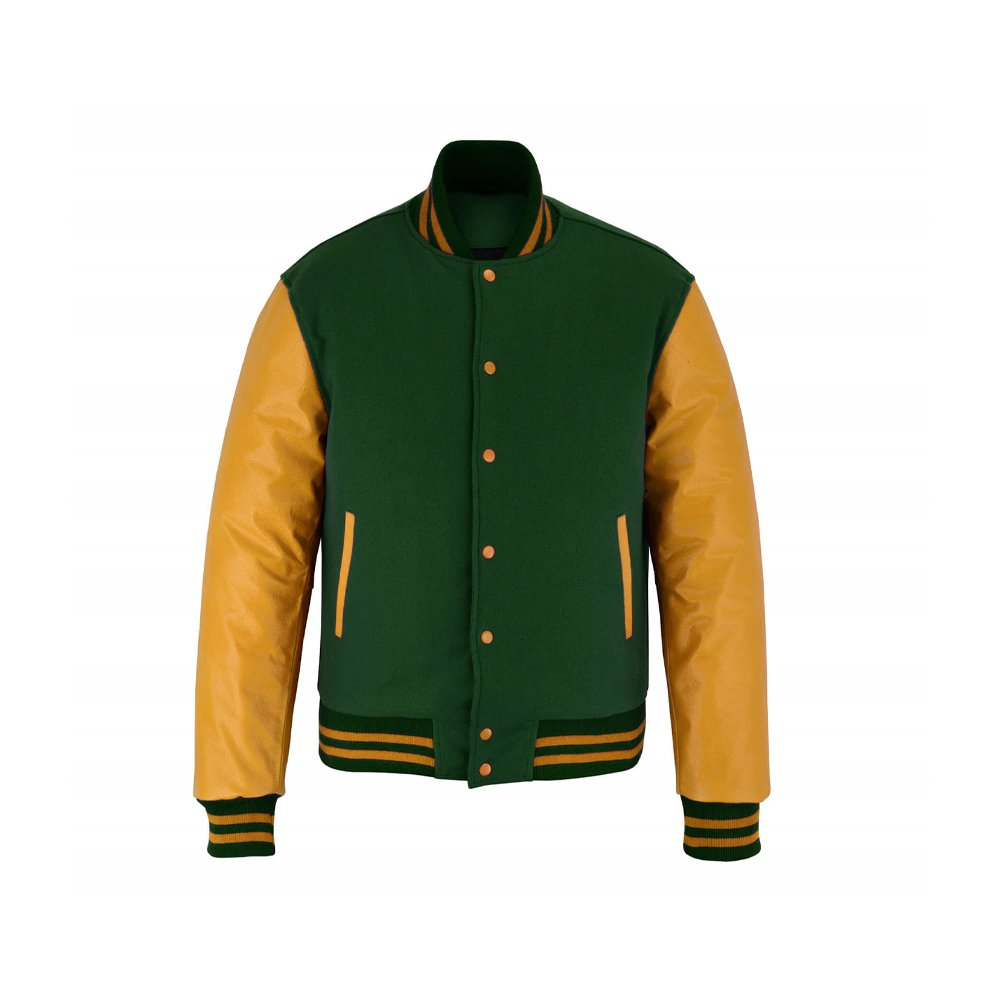 Forest Green Gold Varsity Jacket