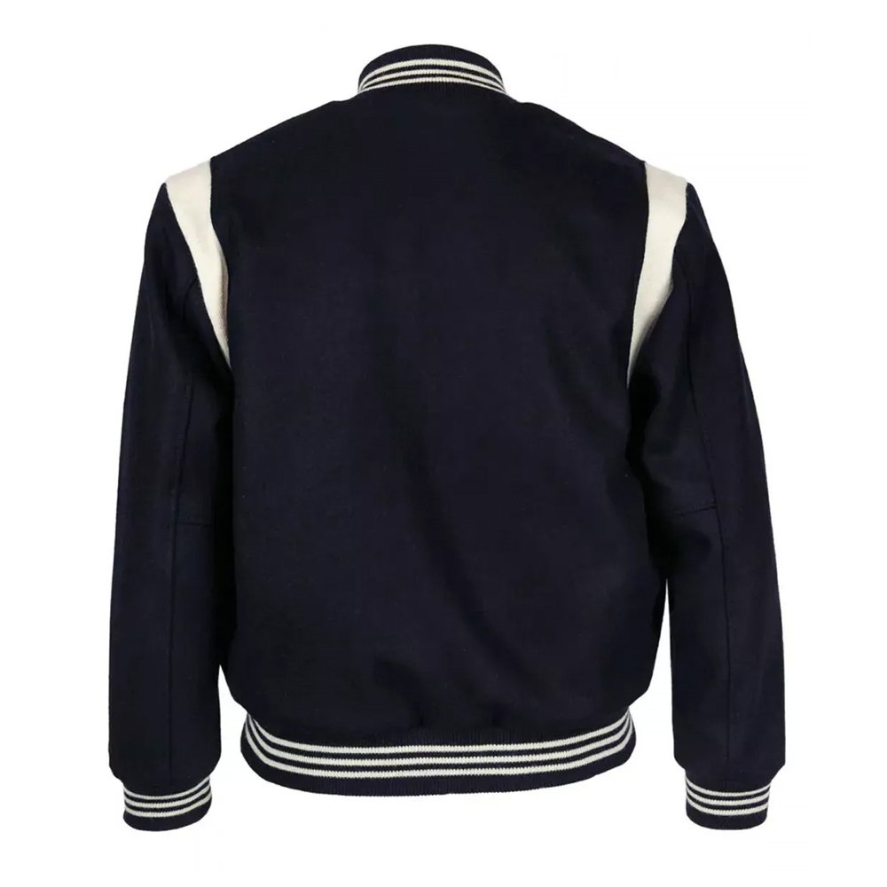 Men’s Chicago Cubs Navy Satin Varsity Jacket - Image 2