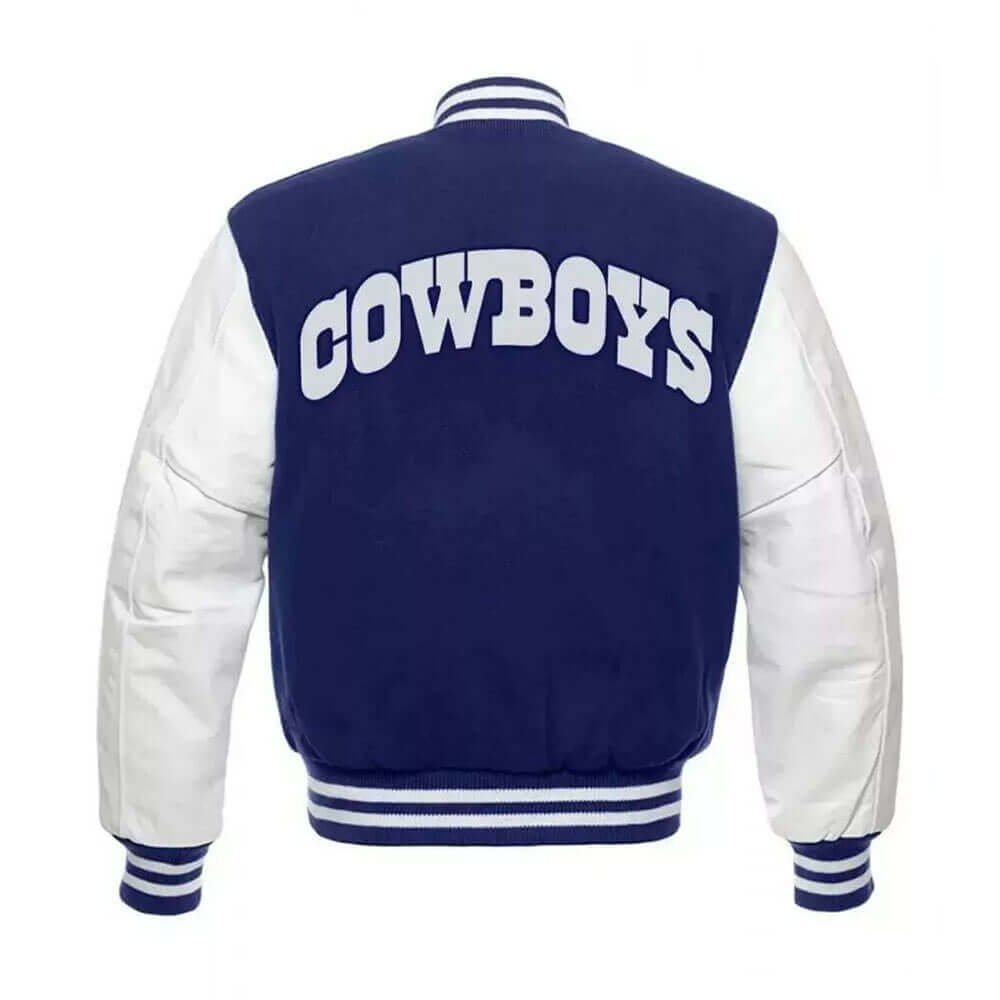 Dallas Cowboys Royal Blue and White Varsity Jacket