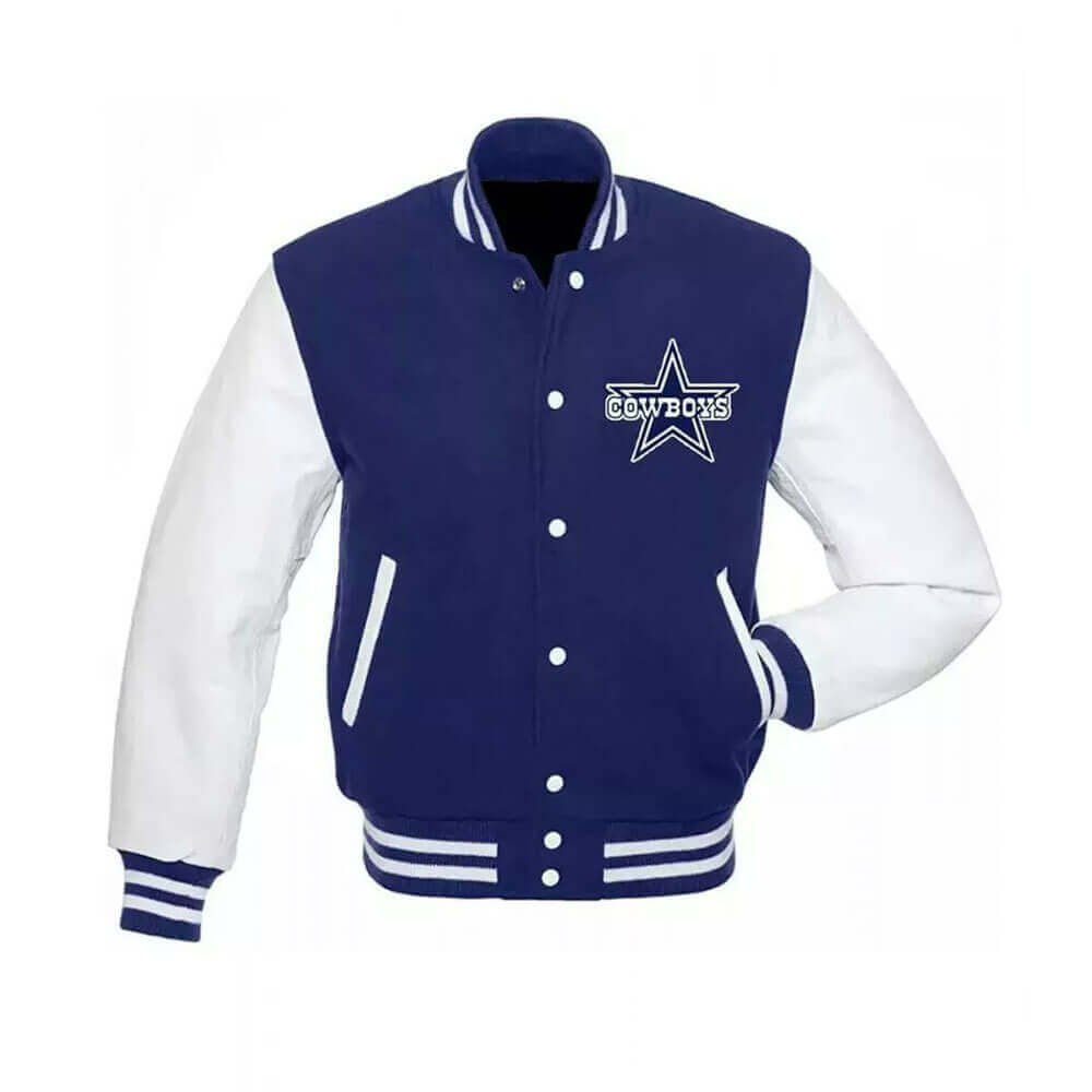 Dallas Cowboys Royal Blue and White Varsity Jacket