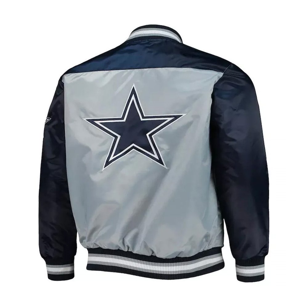Dallas Cowboys Satin Blue and Grey Jacket