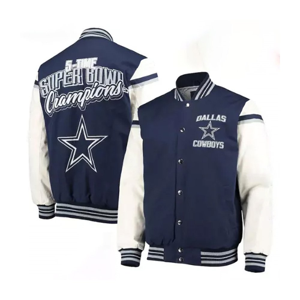 Dallas Cowboys Royal Blue and White Varsity Jacket