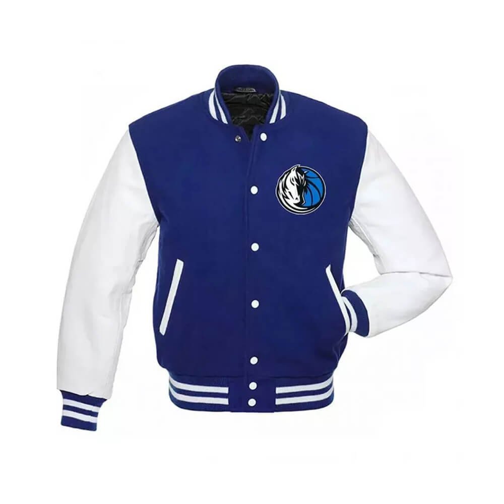 Dallas Mavericks Blue & White Varsity Jacket