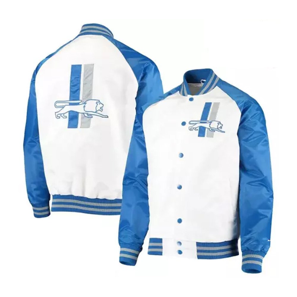 Men's Starter Detroit Lions Throwback Snap Jacket