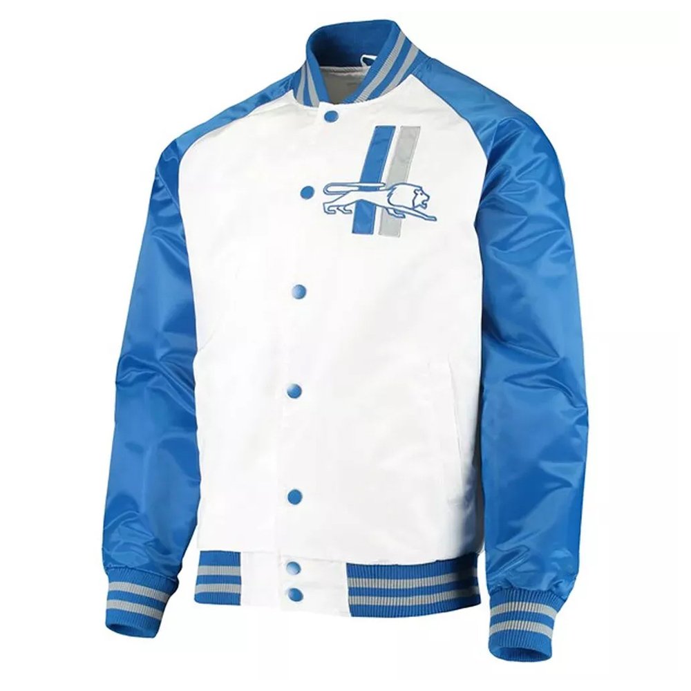 Men's Starter Detroit Lions Throwback Snap Jacket