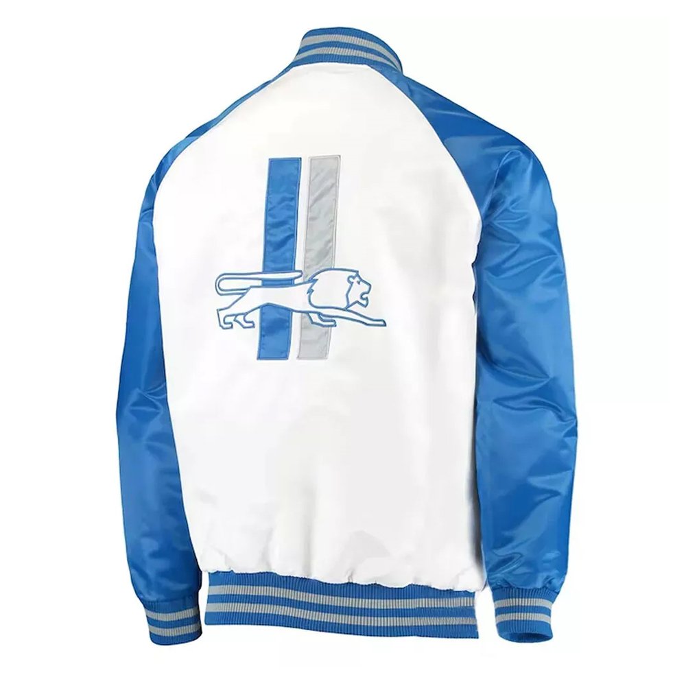 Men's Starter Detroit Lions Throwback Snap Jacket