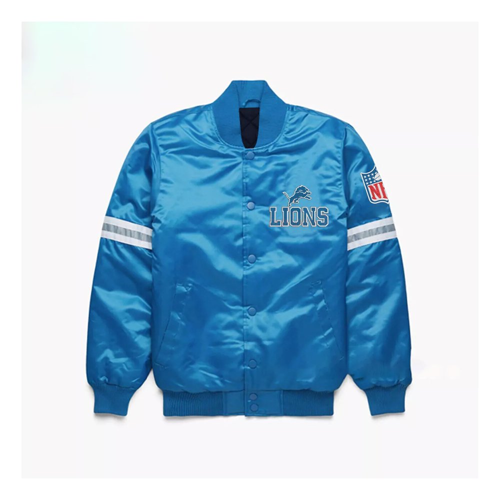 Light Blue Detroit Lions Starter Varsity Jacket
