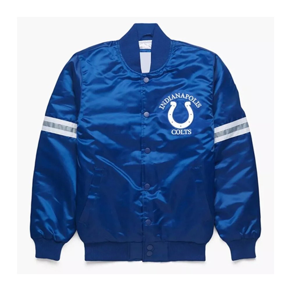 Men’s Starter Colts Royal Satin Snap Jacket