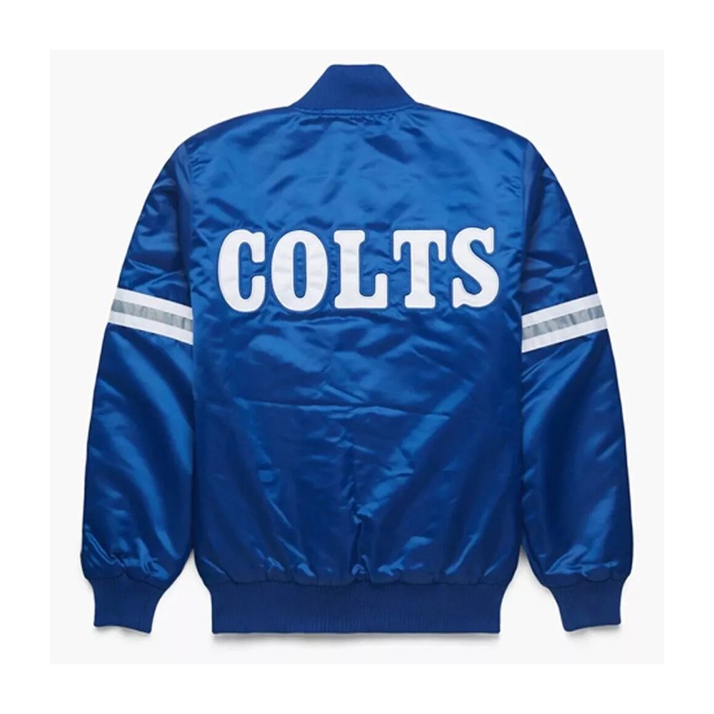 Men’s Starter Colts Royal Satin Snap Jacket