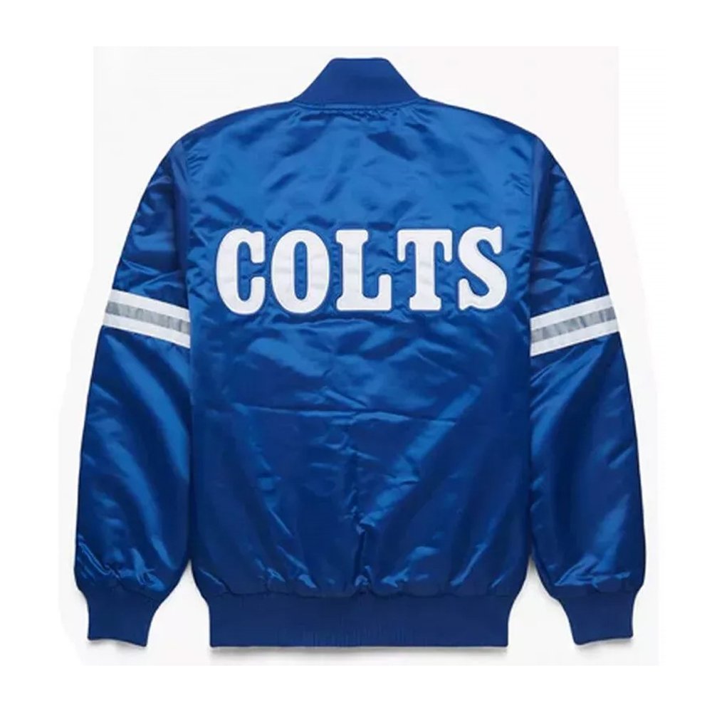 Men’s Colts Starter Royal Satin Snap Jacket
