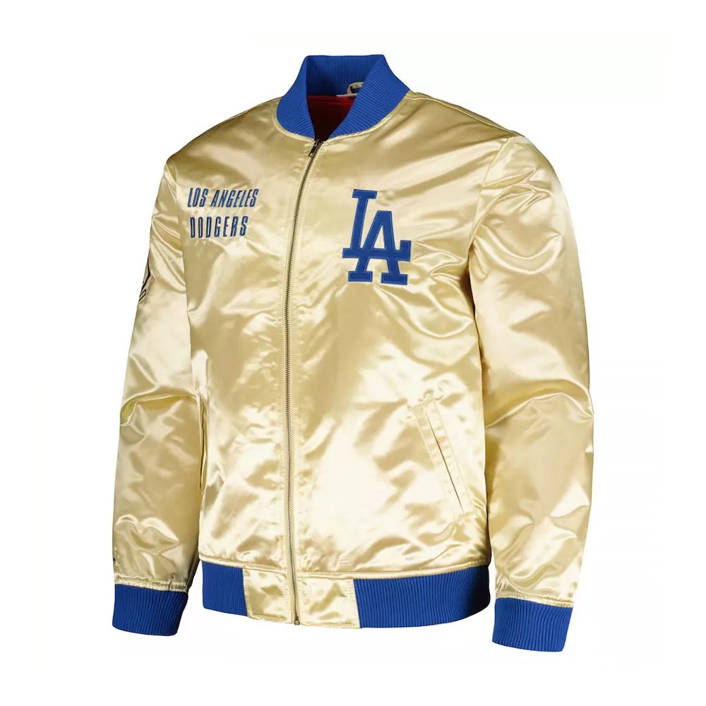 Men’s LA Dodgers Gold Satin Jacket