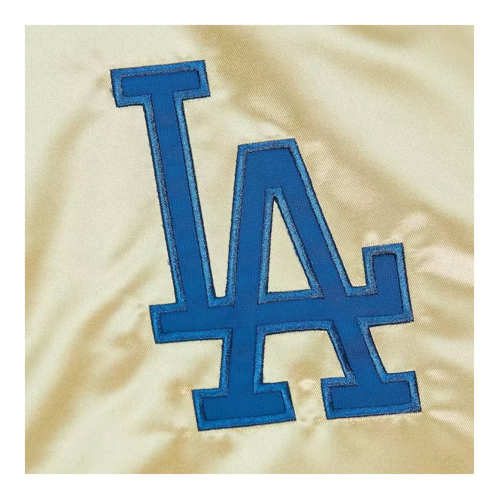 Men’s LA Dodgers Gold Satin Jacket - Image 4