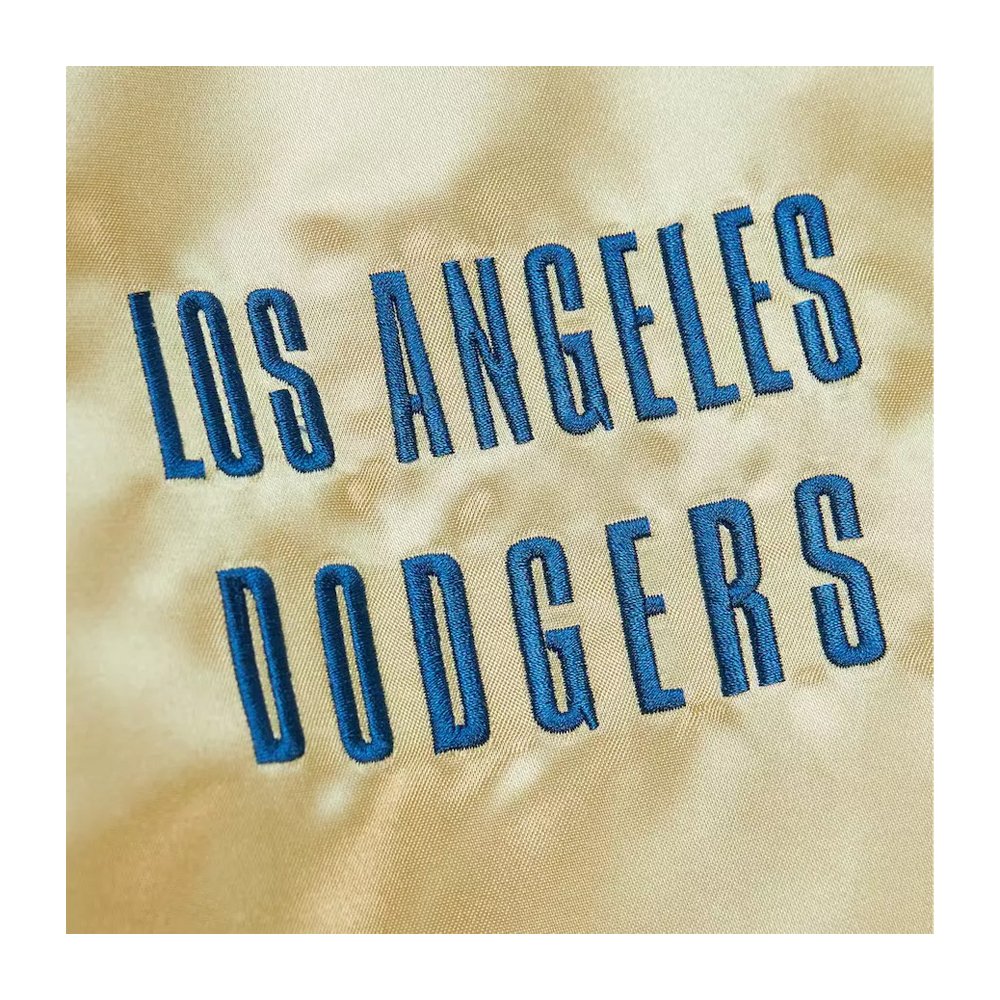 Men’s LA Dodgers Gold Satin Jacket - Image 3