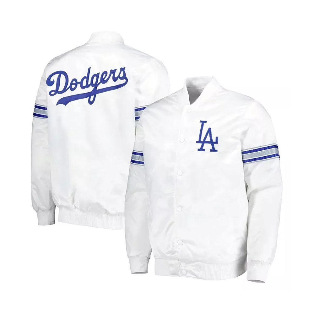 Men’s Cubs White Satin Varsity Jacket - Image 3