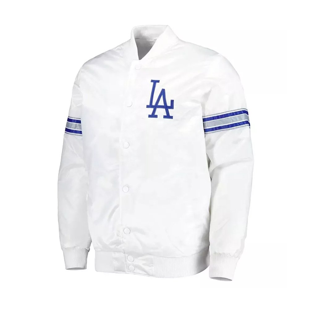 Men’s Cubs White Satin Varsity Jacket