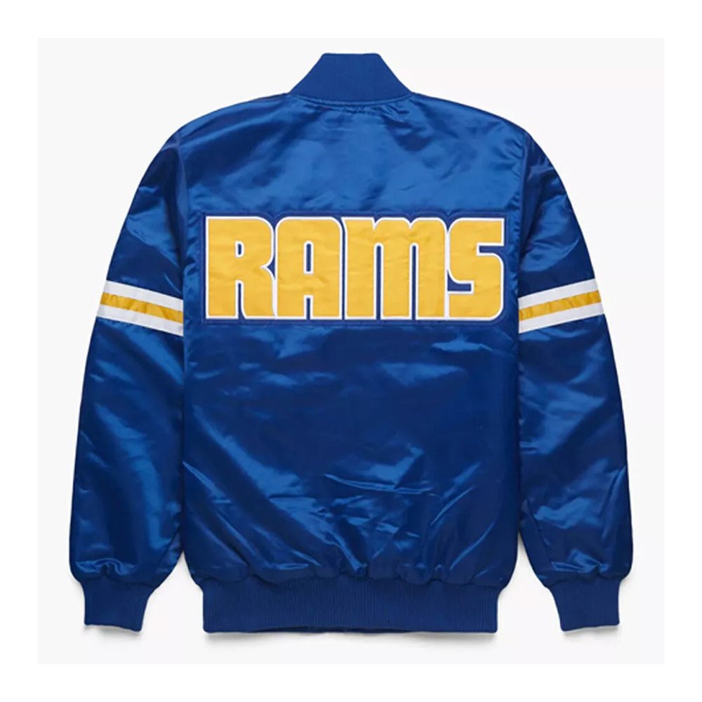 Los Angeles Rams Royal Blue Satin Varsity Jacket