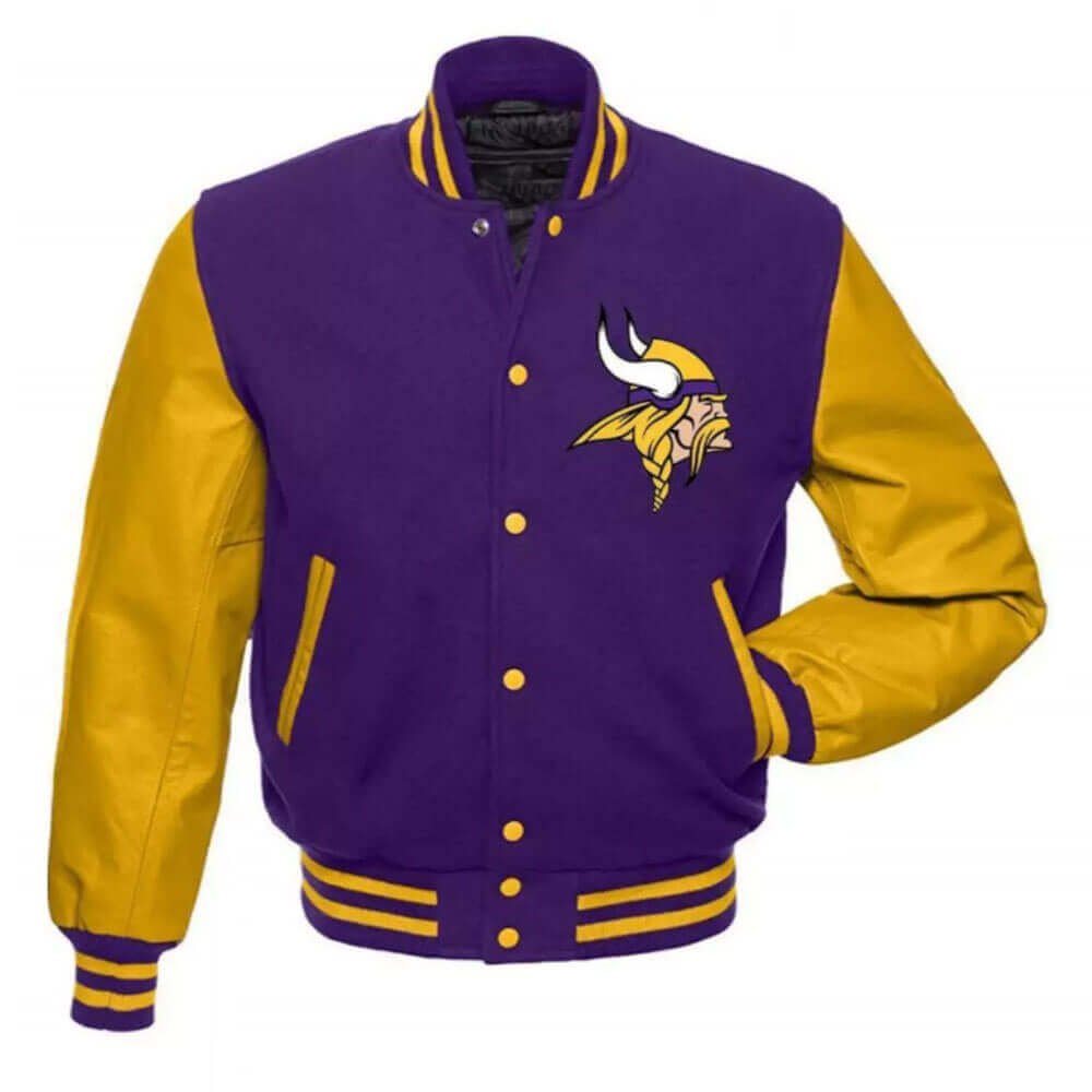 Minnesota Vikings purple and yellow varsity jacket