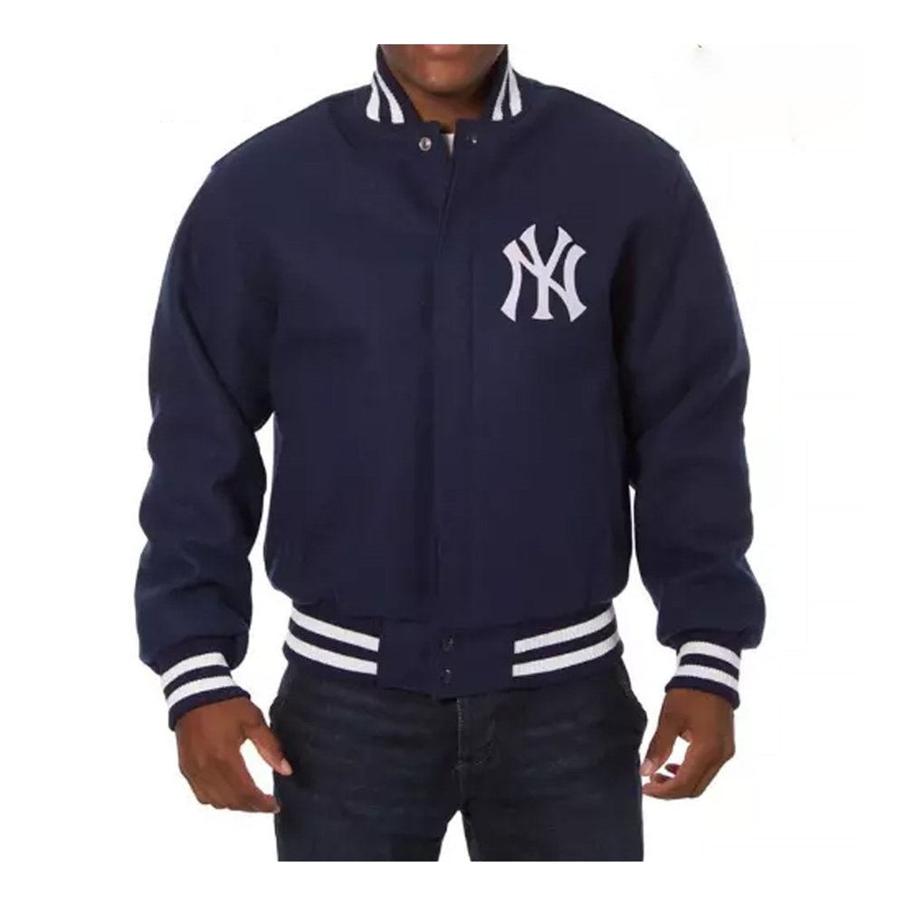 Men’s NY Sharks Leather Varsity Jacket