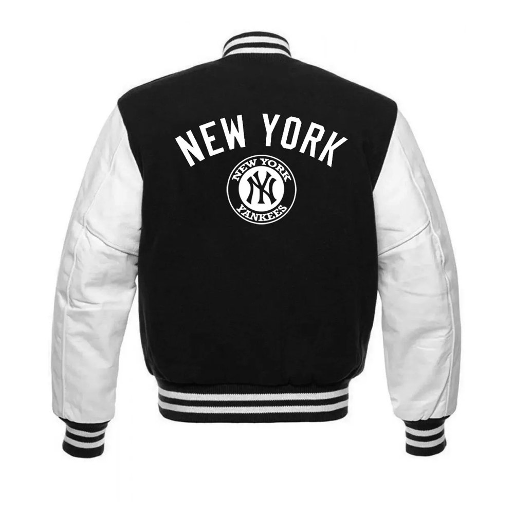 Yankees Black & White Letterman Jacket