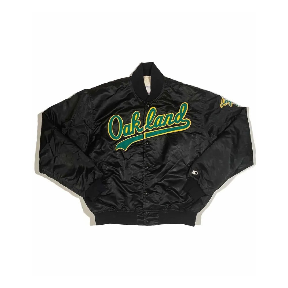 Oakland A’s 90s Black Satin Jacket
