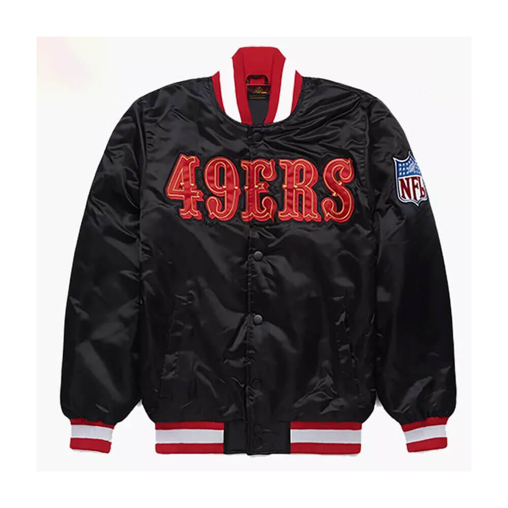 Starter SF 49ers Blackout Satin Jacket