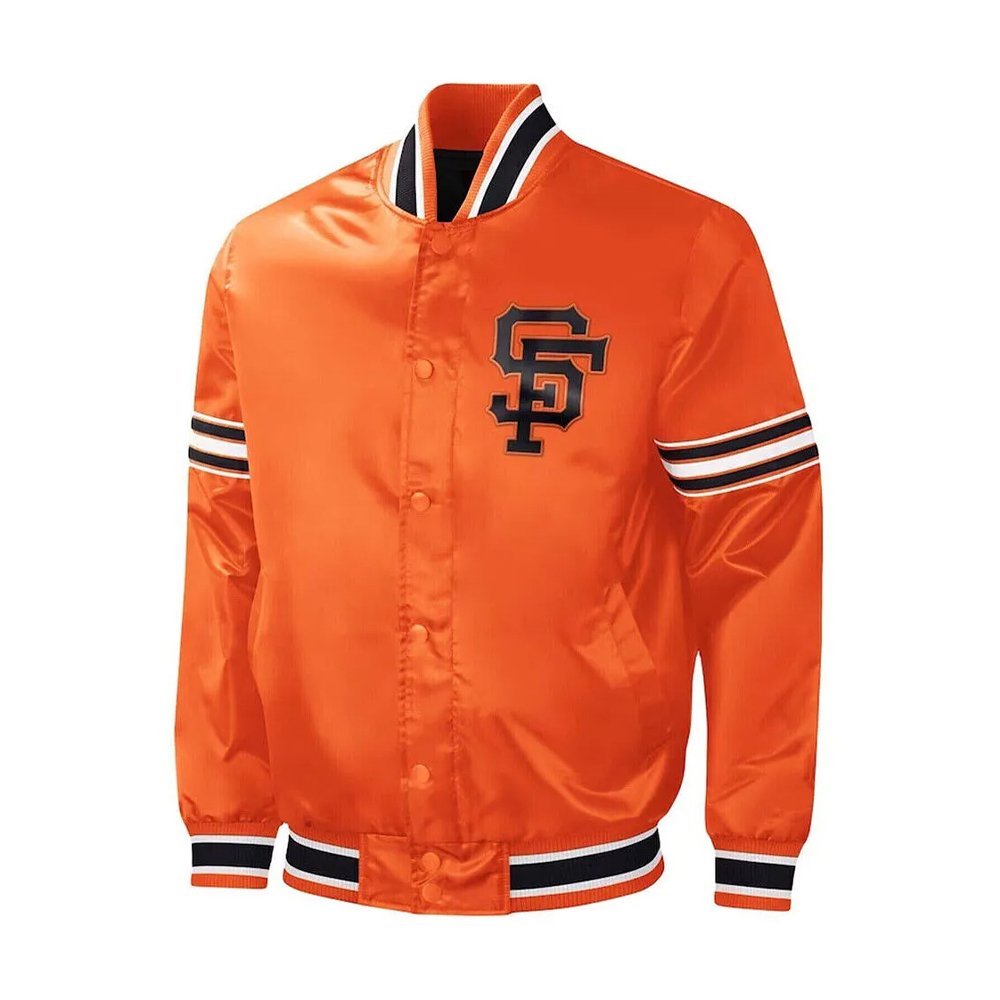 Giants Orange Satin Varsity Jacket