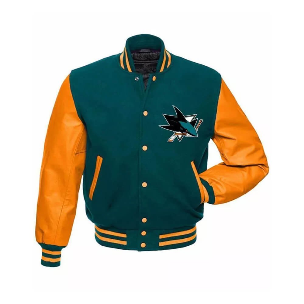 San Jose Sharks Teal Varsity Jacket