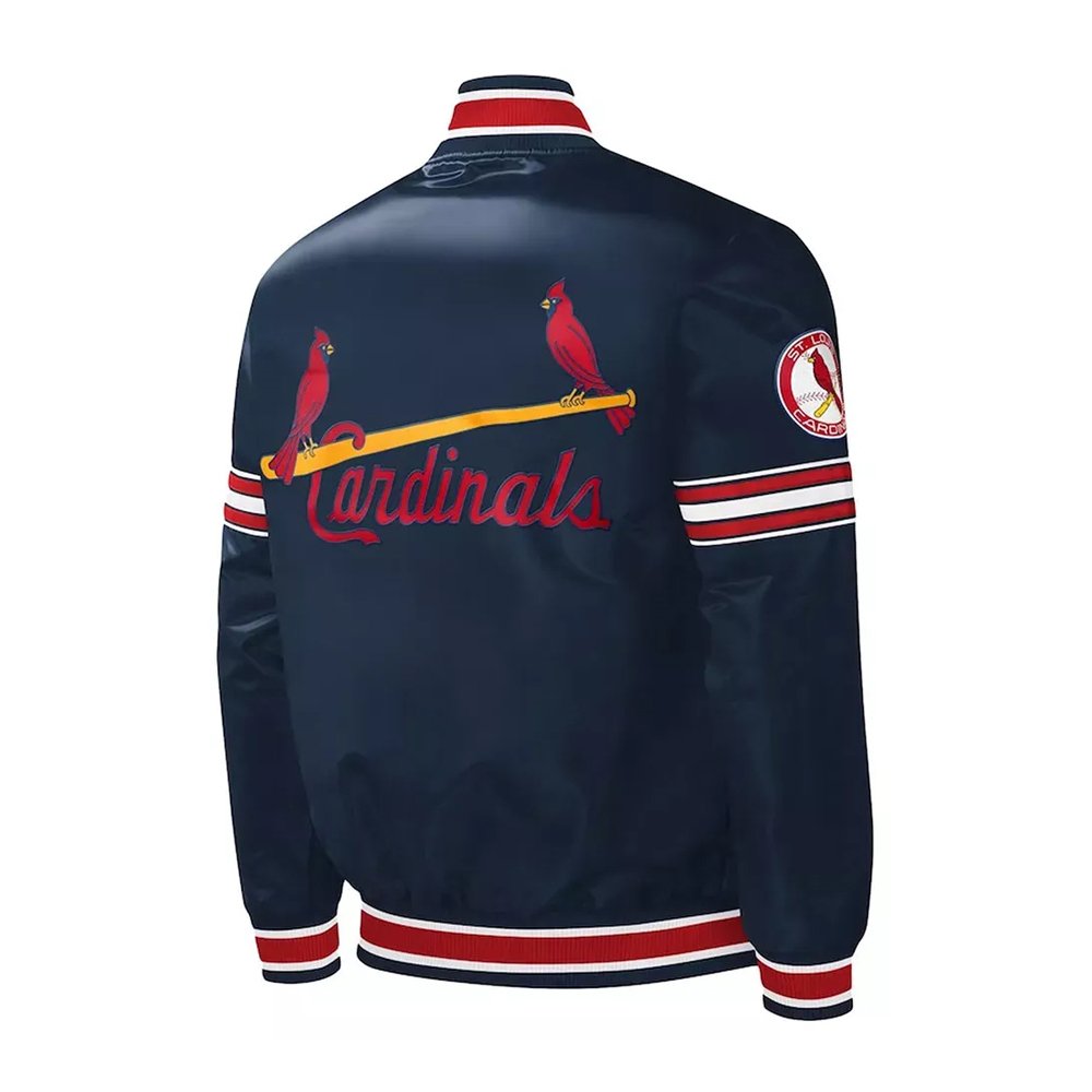 Cardinals Navy Satin Varsity Jacket - Image 2