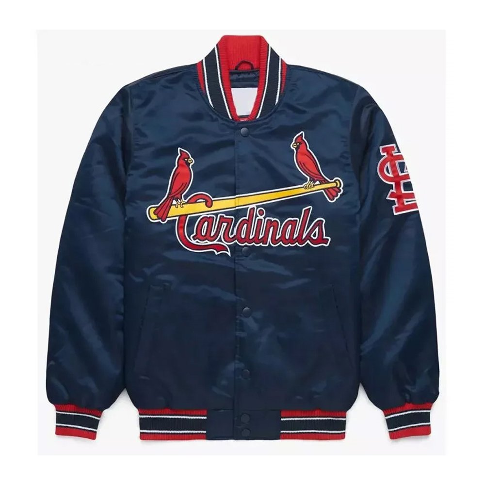 Cardinals Navy Satin Letterman Jacket