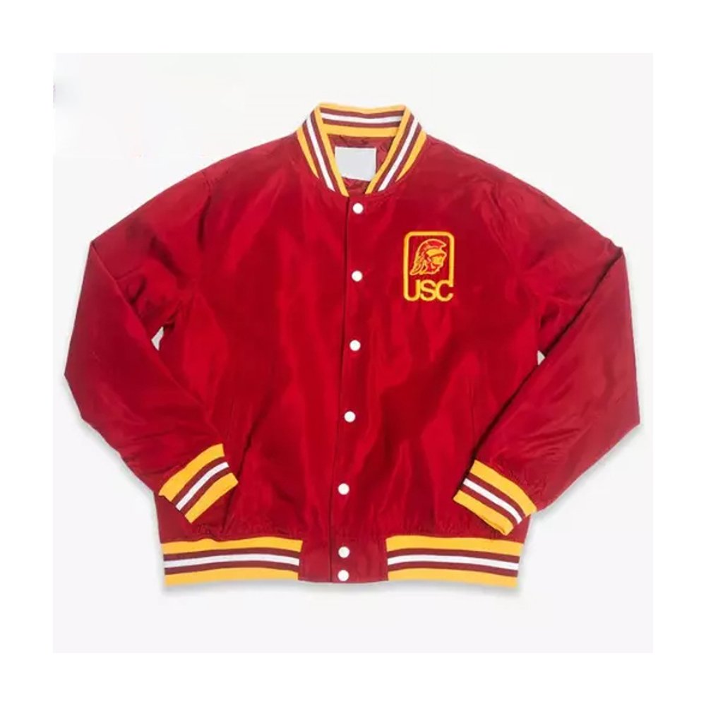 USC Trojans Script Logo Red Bomber Jacket