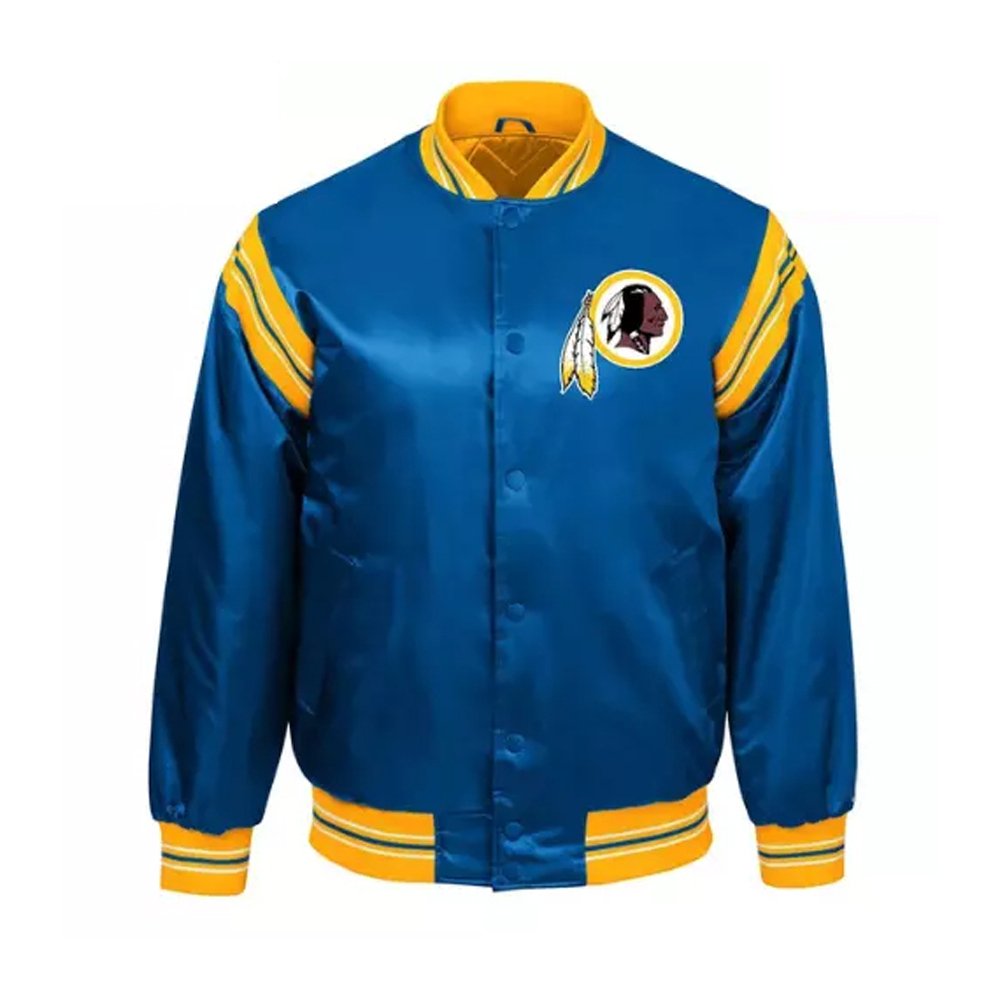 Royal Blue Satin Varsity Jacket