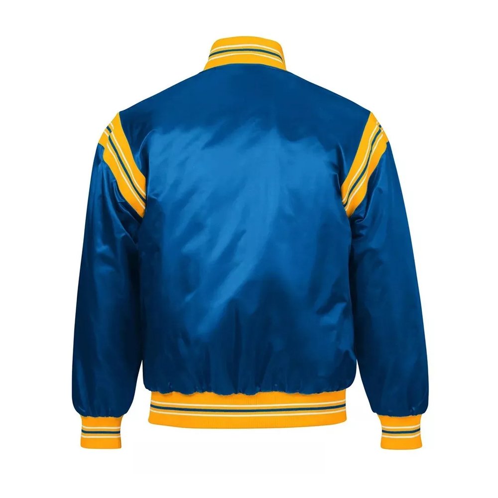 Royal Blue Satin Varsity Jacket