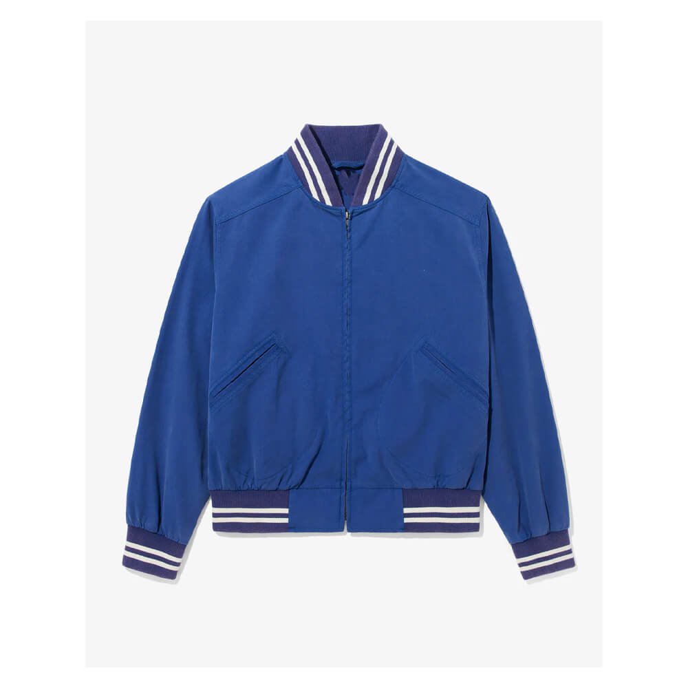 Royal Blue Cotton Varsity Jacket