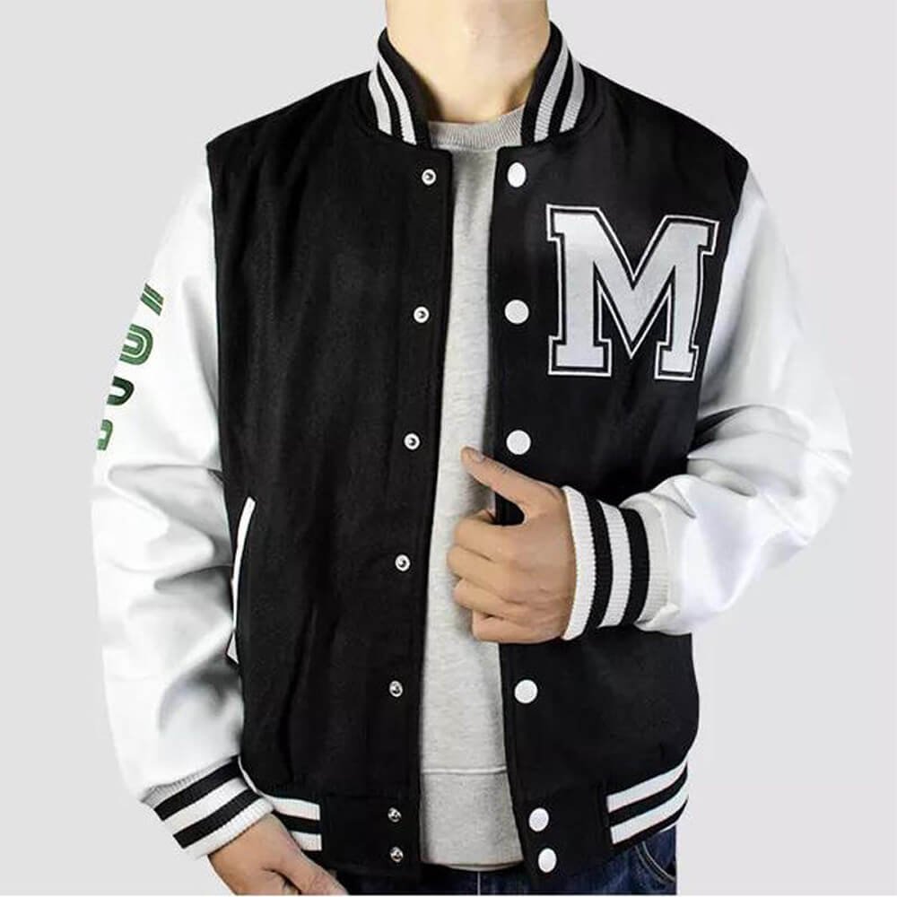 Custom Logo Varsity Jacket with PU Leather Sleeves