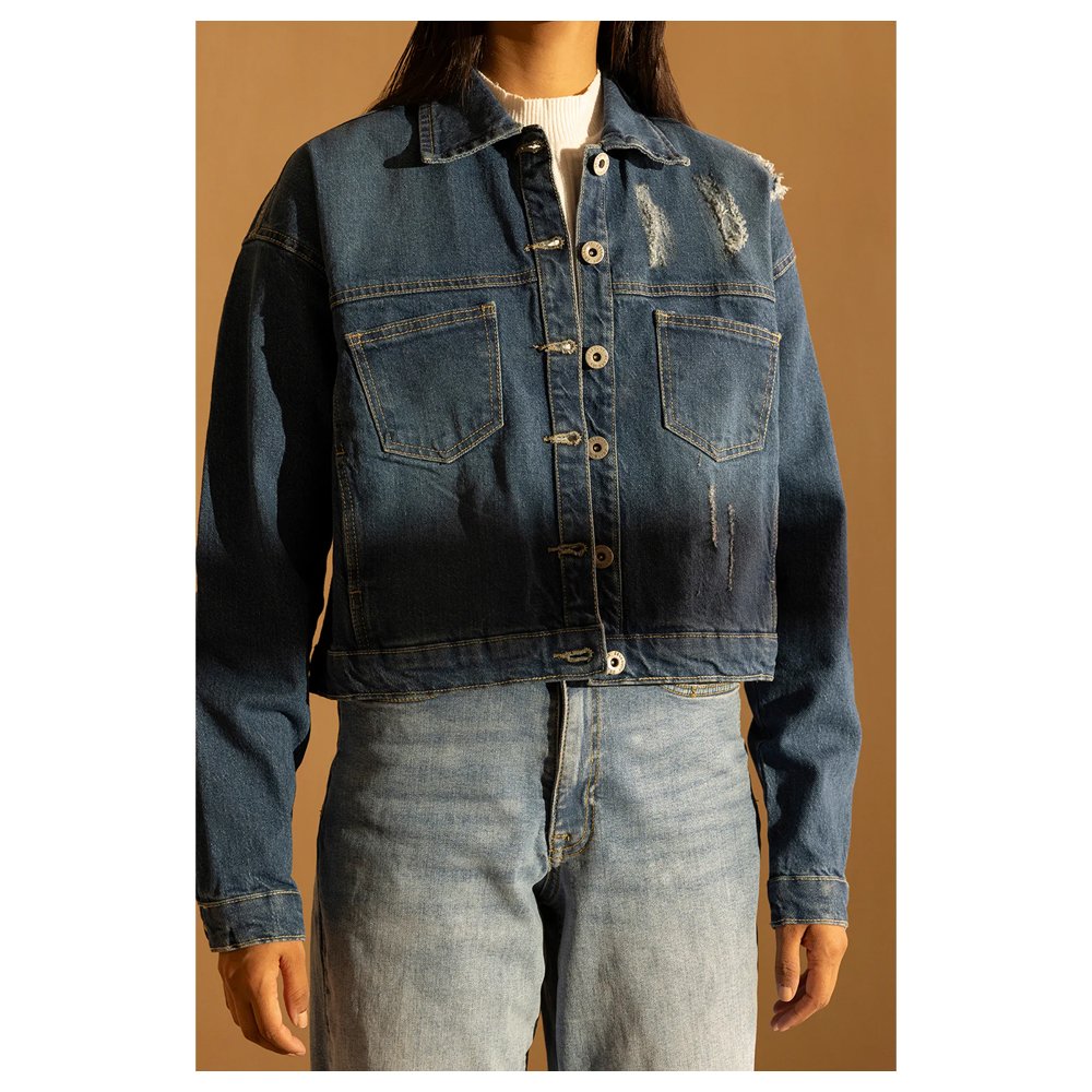 Mango Two-Tone Wideleg Jeans & Denim Jacket Set - Image 3
