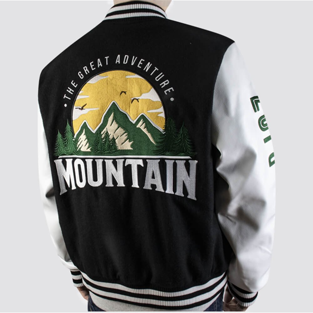 Custom Logo Varsity Jacket with PU Leather Sleeves