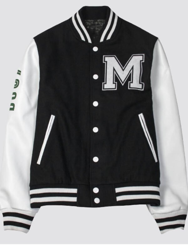 Custom Logo Varsity Jacket with PU Leather Sleeves