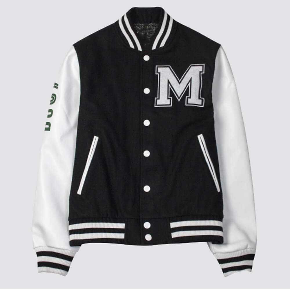 Custom Logo Varsity Jacket with PU Leather Sleeves